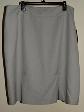 New Le Suit Skirt 18W Straight Pleated Gray Zig Zag Lined Suit Separate