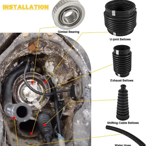 for MerCruiser Alpha One, Gen II Stern 30-803099T1 Transom Bellows Repair Kit - Bild 12 von 17