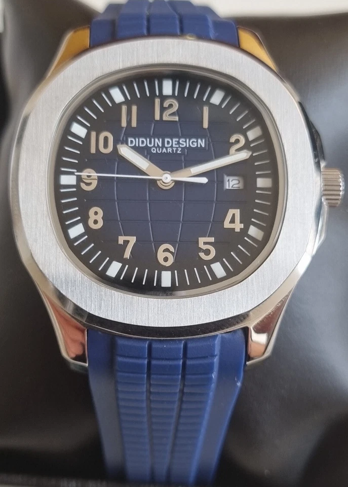 Men’s Watch Blue Didun Design Quartz Resin Strap — 第 3/4 张图片