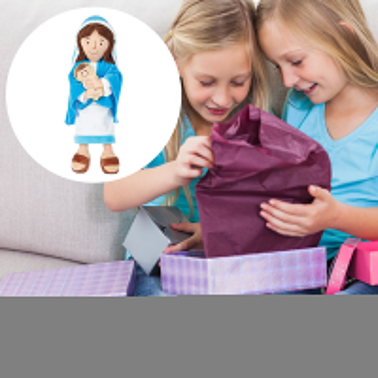 12.75" Stuffed Baby Jesus Doll Plush Toy w/ Virgin Mary Holding Baby