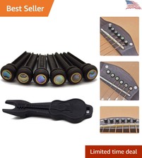 Ebony Guitar Pins - Inlaid Abalone Dot - Upgrade Your Bridge - High Quality