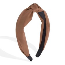 Knotted Headband Top Knot Head Bands Non-Slip Wide Hair Band Coffee Women