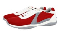 Prada Extrem Selten Americas Cup Sneaker - Rot Weiss Grau - Neu - 8,5 42,5