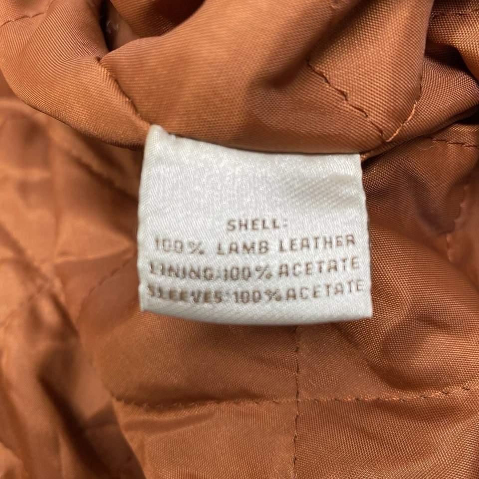 Chaqueta Abrigo Peter Millar Para Hombre M Cuero Cordero Marrón Cremallera Cuello Piel de Oveja Foto 4 de 4