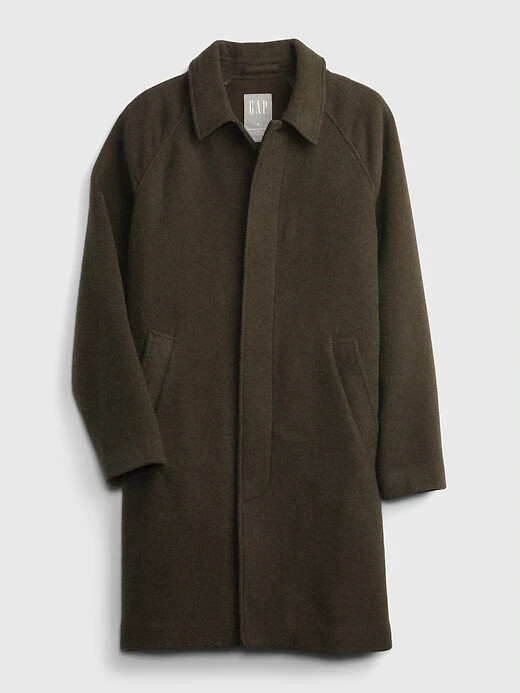 GAP MEN'S OLIVE GREEN WOOL RAGLAN COAT SZ M ORG. $240.00 GAP MEN'S OLIVE GREEN WOOL RAGLAN COAT SZ M ORG. $240.00