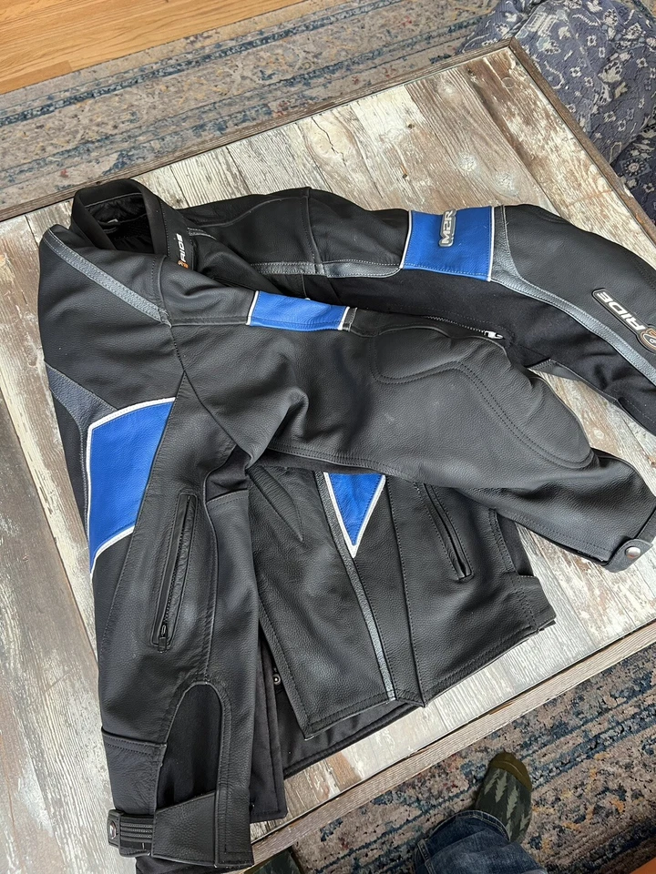 Made 2 Ride M2R Leather Racing Motorcycle Jacket Coat Protective Sleeves Pads - Image 4 of 4