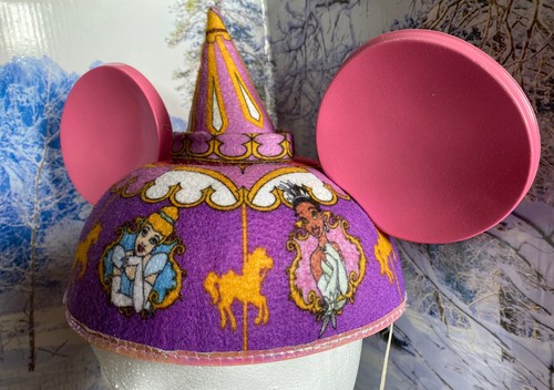 Disney Princess Mickey Minnie EARS Hat Carousel Tiana Ariel Snow White Halloween - Picture 4 of 11