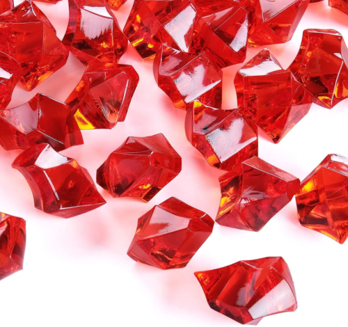 Acrylic Crushed Ice Rocks, 150 PCS Fake Crystals Plastic Ice Cubes Diamonds Gems