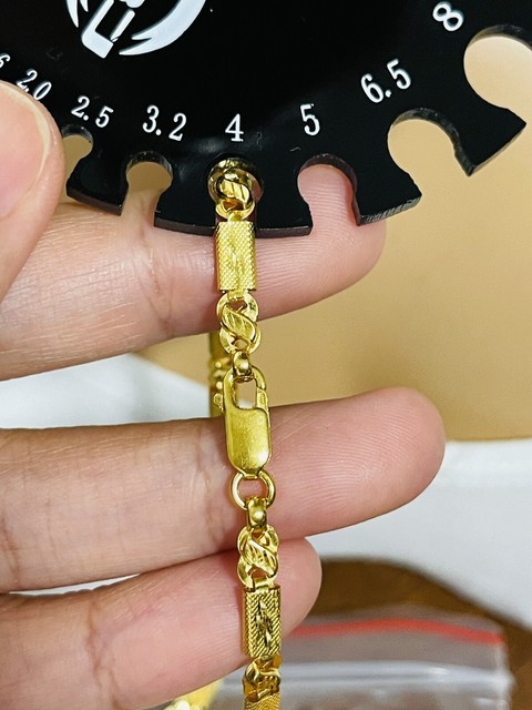 22K 916 Fine Yellow Real Gold Mens Baht Chain Necklace With 26â Long 13.97g 4mm | eBay