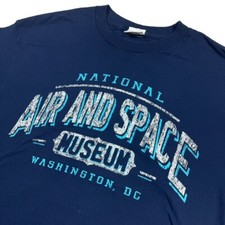 VTG Smithsonian Men’s Air and Space Museu Cotton S/S T-Shirt Blue • Large