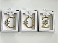 Wondershop Metal Golden Monogram C, O, Z Letter Snowflake Christmas Ornament