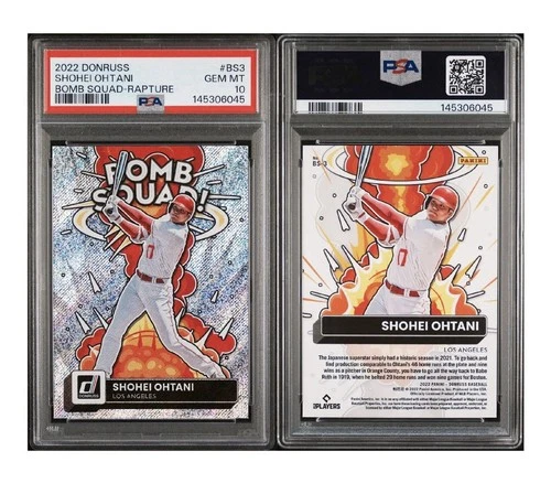PSA 10 GEM MINT 2022 DONRUSS BOMB SQUAD RAPTURE SHOHEI OHTANI
