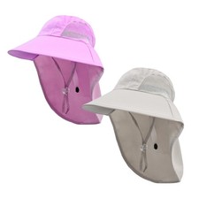 2-Pack Kids Sun Hat with Neck Flap UV Protection Summer Toddler Beach Hat Uni...