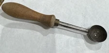 Antique Wood Handled  Metal Melon Baller Fruit Scoop Germany 1930’s Era 6” Tool