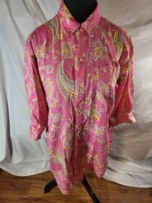 Lauren Ralph Lauren Pink Paisley Sleep Shirt LRL Cotton 3/4 Sleeve Tunic Size M