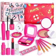 Toddler Makeup Kit for Girls, Pretend Play Makeup Set for Girls Toys 3-5