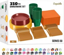 350 Pcs Thanksgiving Plastic Plates For Party Thanksgiving Disposable Plates Set