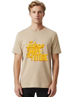 Ideas-Shape-The-Future Mens Graphic Tee,100% Cotton,Casual Summer Wear