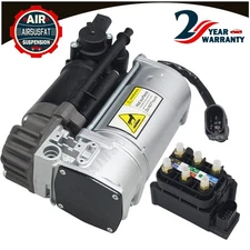 For Audi A8 D4 A6 C7 4G A7 Air Suspension Compressor Pump w/ Valve Block 2011-17