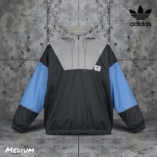 VTG 80s Adidas Trefoil Anorak Windbreaker Jacket Hooded Colorblock Men s MED