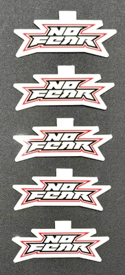 PRIME LOT OF 5 RARE ⭐GLOSSY⭐ NO FEAR STICKERS VTG SKATEBOARD HELMET LAPTOP SURF DECALS