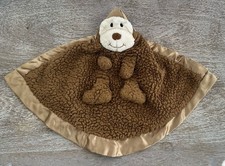 Brown Fuzzy Monkey Plush Lovey Security Blanket Infant Toy Toddler Lovie Soft