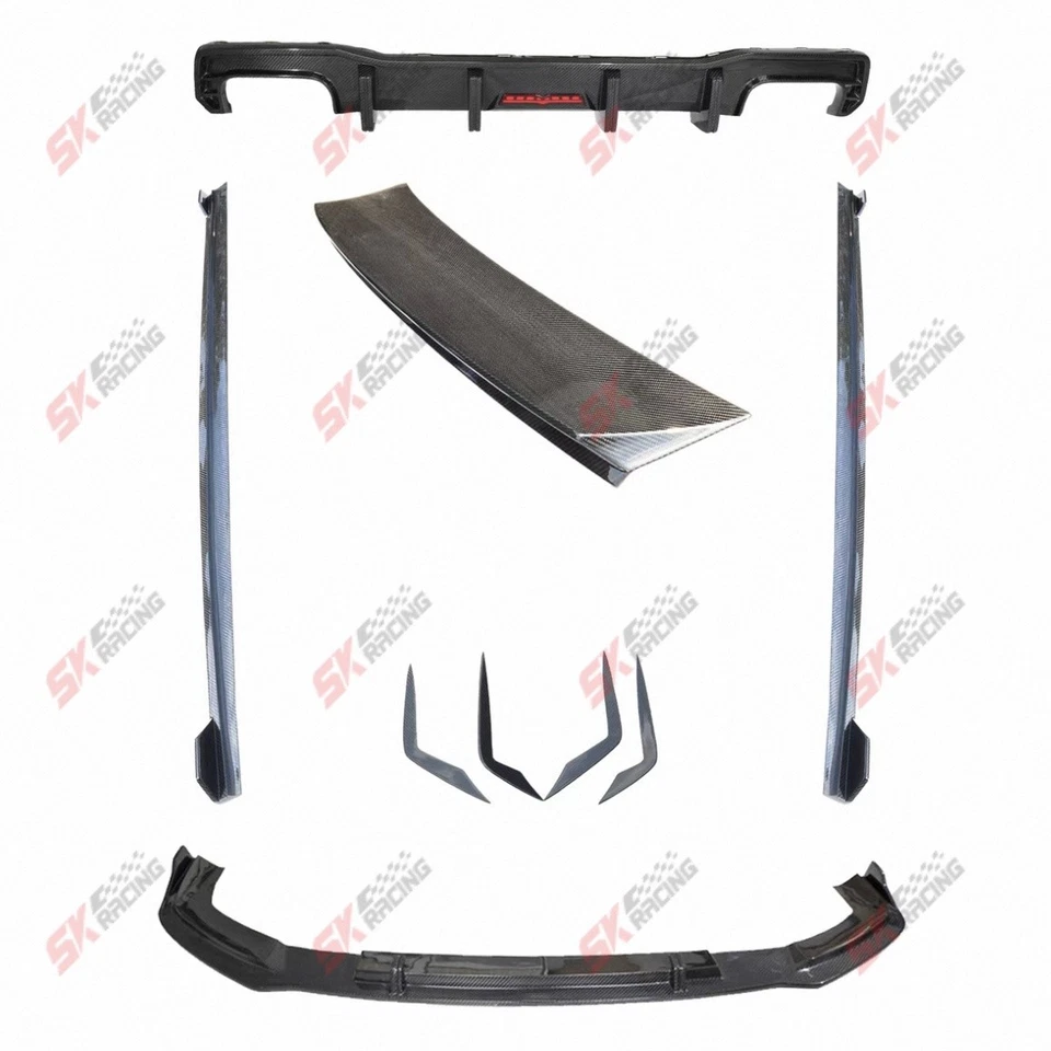 Alerón alerón faldón lateral parachoques trasero delantero de fibra de carbono seco para Audi S7 Sportback Foto 2 de 4