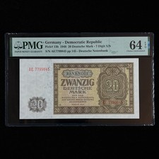 1948 Germany - Democratic Republic 20 Deutsche Mark Pick#13b PMG 64 EPQ UNC
