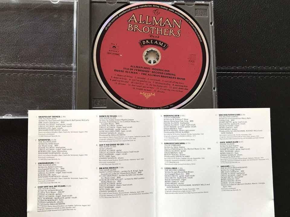 4 CDs : THE ALLMAN BROTHERS BAND - Dreams , CD 1989 , Southern Rock - Bild 3 von 4