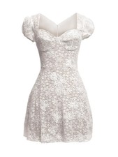 Dress The Population Marissa Fit & Flare Lace Mini Dress Bridal Cocktail Size XS