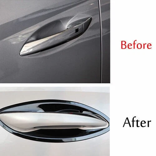 Cubierta de cuenco de puerta lateral exterior 8 piezas para Hyundai Sonata 2020-2023 acero negro Foto 3 de 4