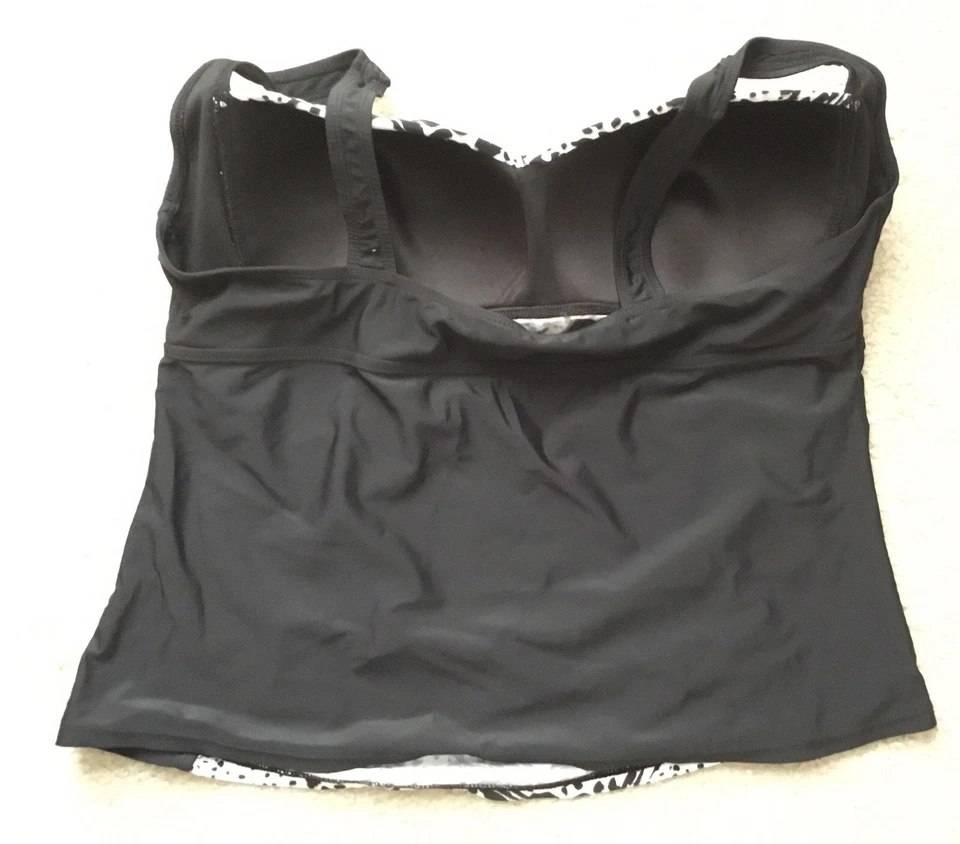 Топ танкини женский Jaclyn Smith черный/белый/серебристый леопардовый принт - размер 24 Вт - Изображение 3 из 3