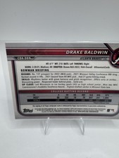 Drake Baldwin 2022 First Bowman Chrome Prospect 1st Bowman Auto Braves CDA-DBN