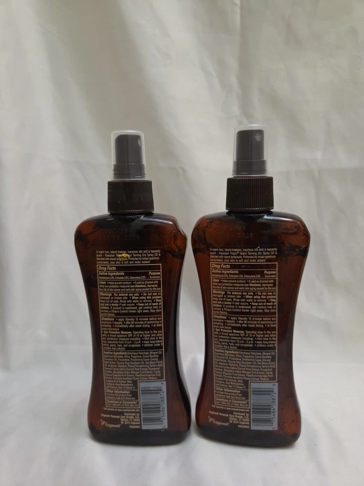 Spray seco bronceador Hawaiian Tropic Island FPS 15 aceite 8 fl oz (lote de 2) Foto 3 de 4