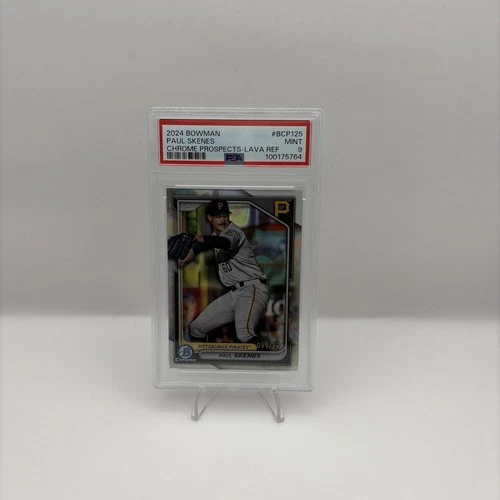 2024 BOWMAN CHROME PROSPECTS LAVA REFRACTOR #BCP125 PAUL SKENES RC 099/399 PSA 9