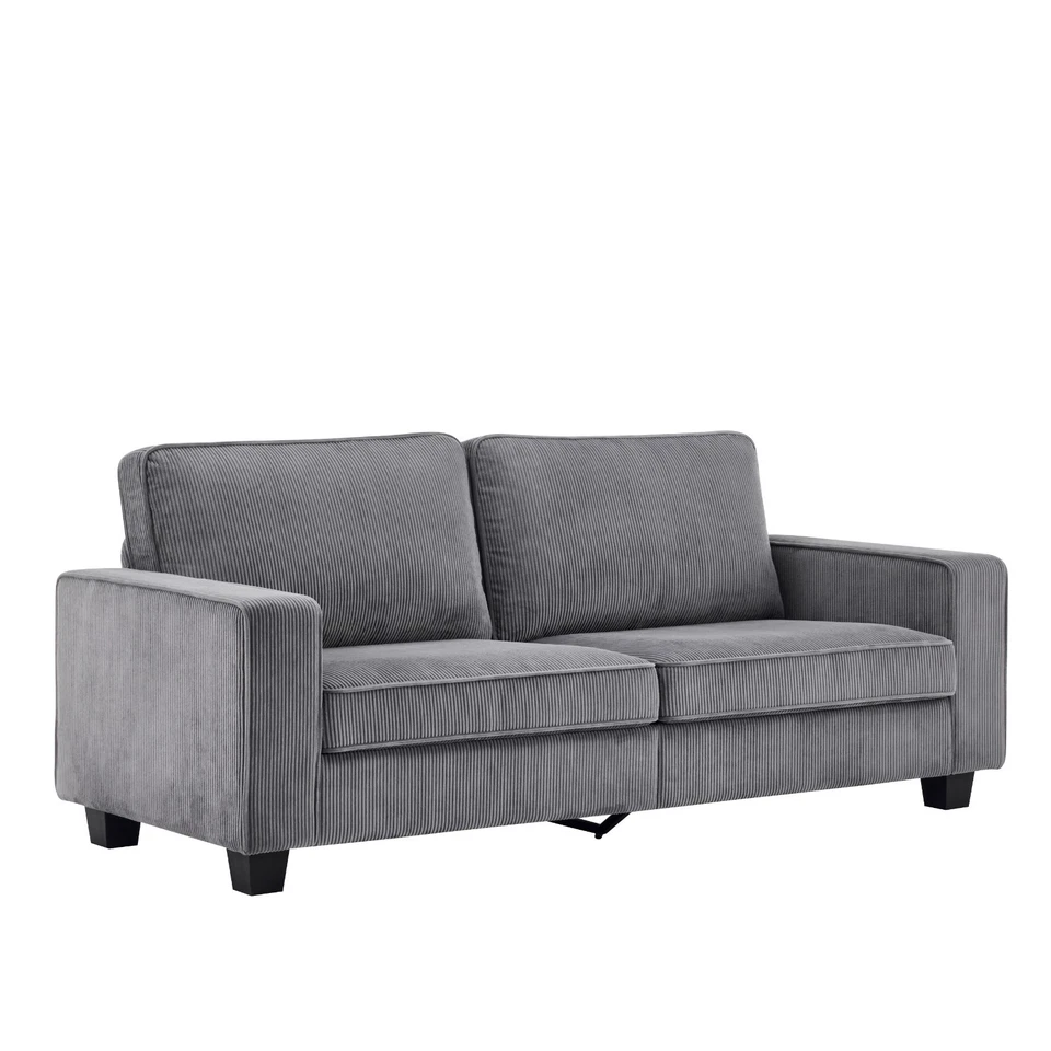 Comforro METRO DUO Modern Corduroy 3 Seater Sofa, Charcoal Grey - image 4 of 4