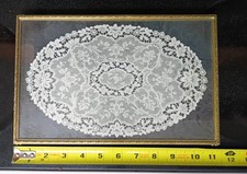 Framed Vintage Lyon Lace, a Highly Regarded French Bobbin Lace.