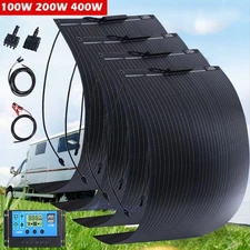 200W 400W Watt 12V Semi-Flexible Off-Grid Solar Panel Kit RV Camping Rooftop