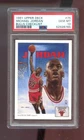 1991-92 Upper Deck #75 Michael Jordan PSA 10 Graded Card Bulls Checklist 1992