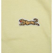 Vintage Le Tigre Shirt Size S 70s 80s Yellow polo Orange TigerMade USA