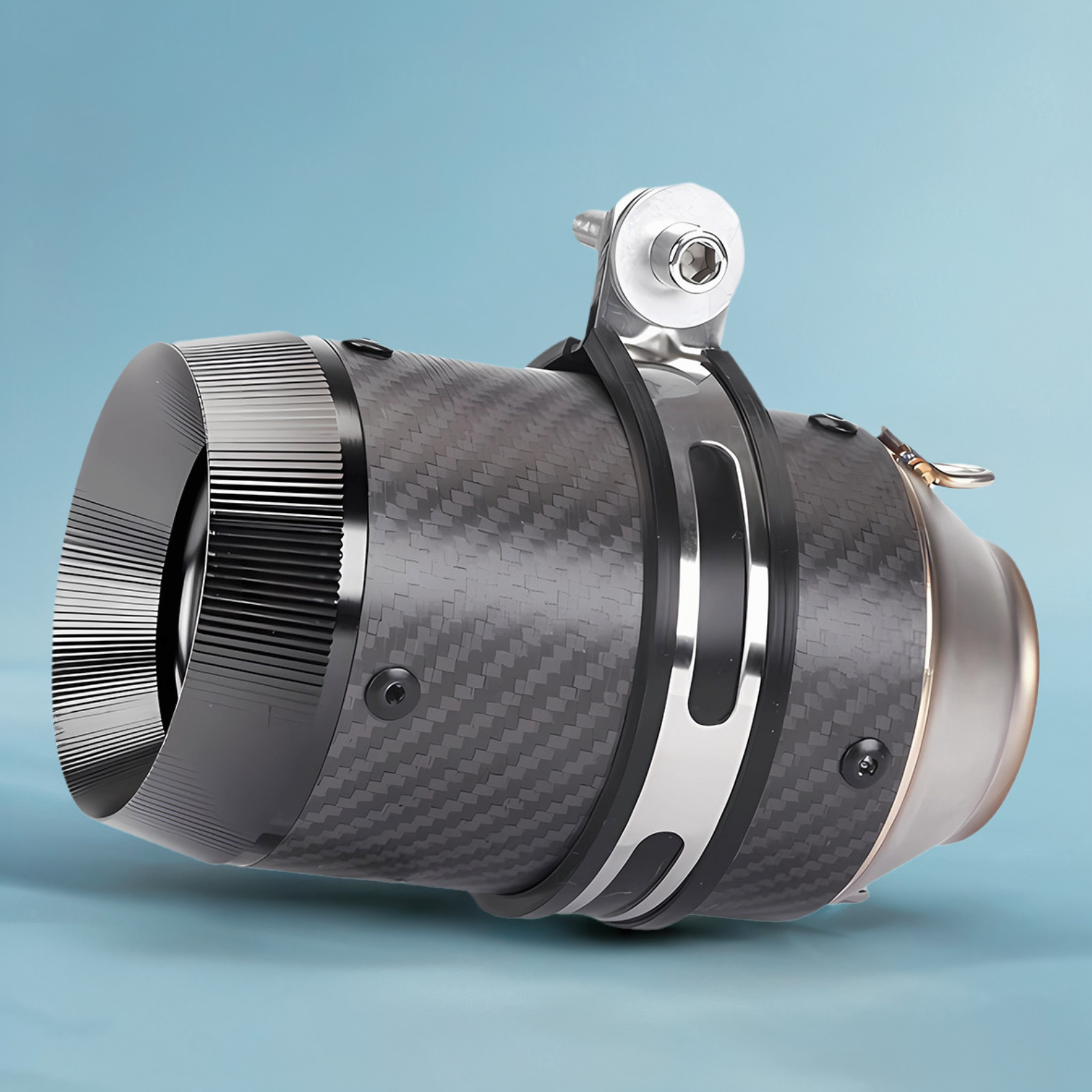 Slip-on 51mm 2" Universal Motorcycle Exhaust Muffler Pipe Tail Tips Carbon Fiber