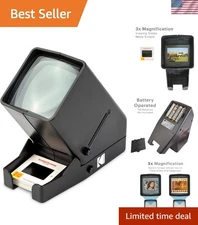 Portable 35mm Slide and Film Viewer - Battery Operated with Triple Magnification
