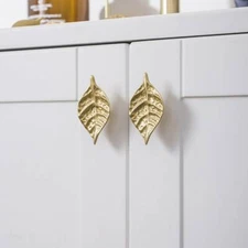 Brass Leaf Drawer Knobs Small Knob Cabinet Pulls knobs Furniture Hardware