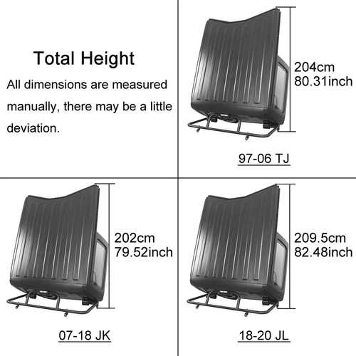 Hardtop Door Remove Kit Storage Cart Half Door Mirror for Jeep Wrangler JK 07-18 - Picture 29 of 39