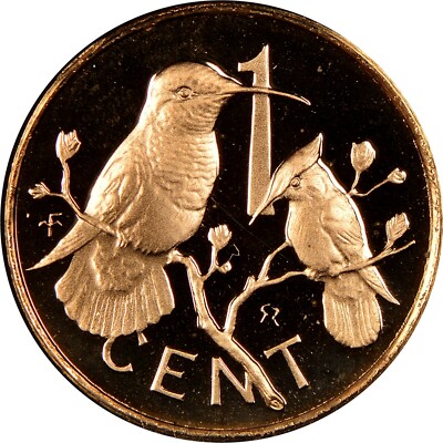 1984 British Virgin Is. Proof 1 c- Carib and Hummingbird