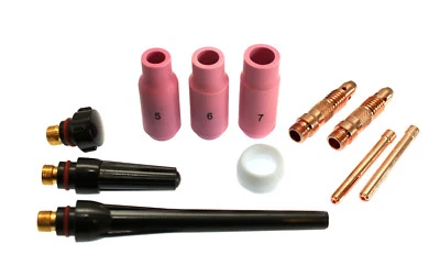 CAMPCOOGA WIG TIG Verschleißteile 1,6 und 2,4mm SR/HP/WP 17/18/26 Düsen Hülse Brennerkappe