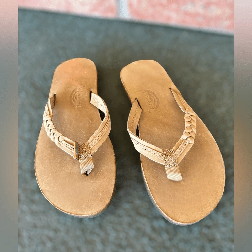 Rainbow Flip flops kids size 2 3 eBay