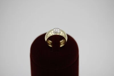 Damen Solitär Band Ring 18k Gelbgold 1 Brillant ca. 0,18ct. Gr. 56 ca. 10,6g - Bild 1 von 4