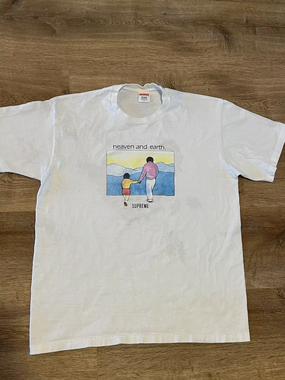 Tee shirt Suprême Ciel et Terre   L   Blanc   Occasion