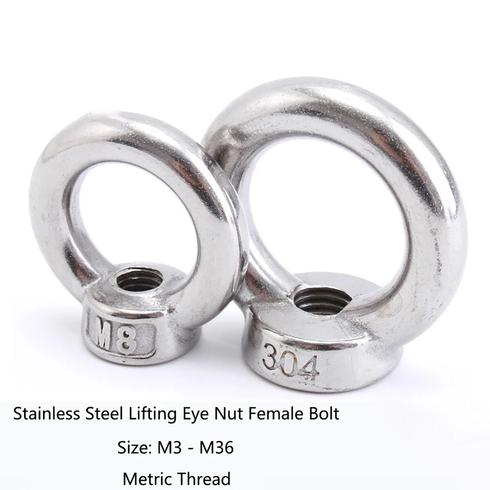 Edelstahl A2 V2A Ringmutter DIN 582 Muttern M3 M4 bis M36 Hängende Ringmutter - Bild 2 von 4